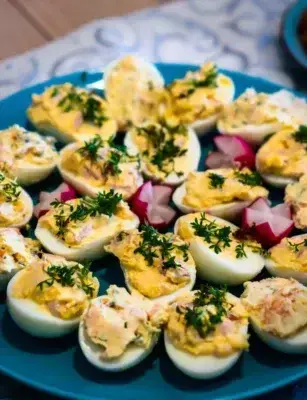 Mimosa Eggs (French Deviled Eggs) recipe