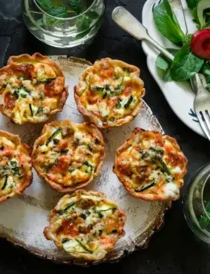 Mini Quiches Salmon Courgettes recipe
