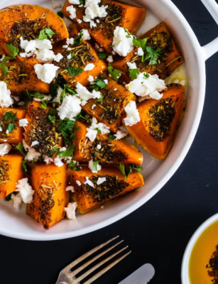 Roasted Pumpkin with Feta recipe